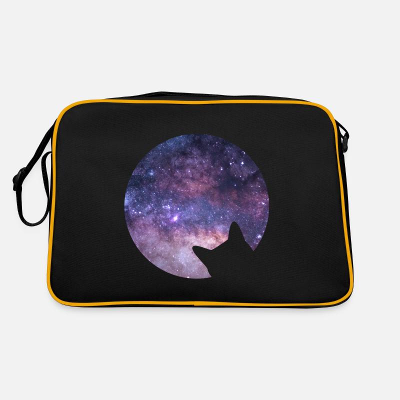 Space cat stares into space Retro Bag