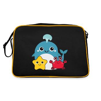 Petite baleine - Sac Retro - noir/or - Dos
