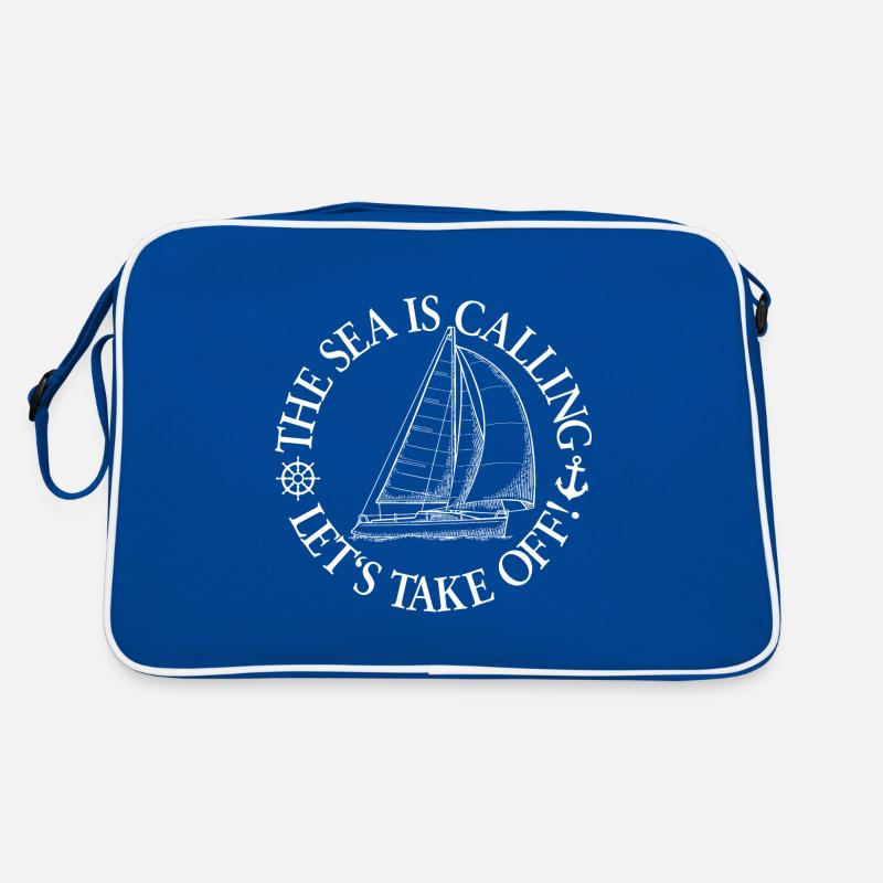 Die See ruft - mit Segelboot Retro Tasche