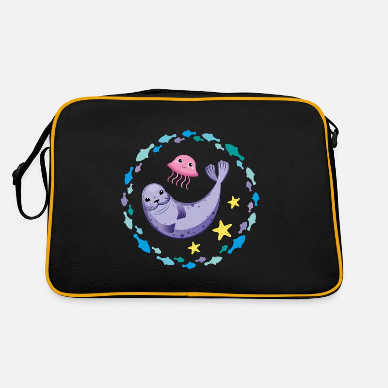Drôle de phoque drôle de phoque et de méduse Sac Retro