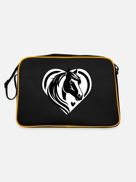 Coeur de tête de cheval - Sac Retro - noir/or - Dos