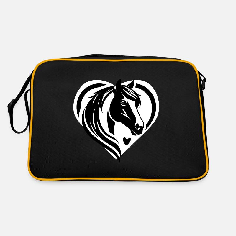 Horse Head Heart Retro Bag