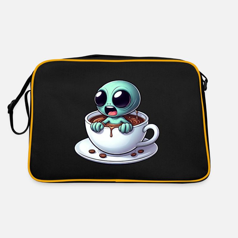 Alien Alien Buveur de café Caféine Sac Retro