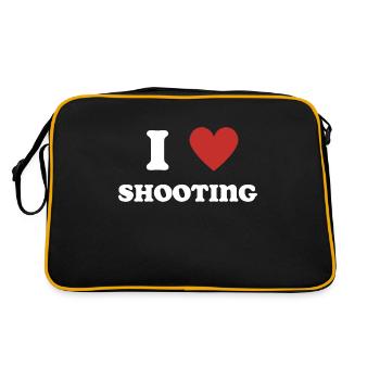 Ich liebe es zu schießen - Retro Tasche - Schwarz/Gold - Hinten