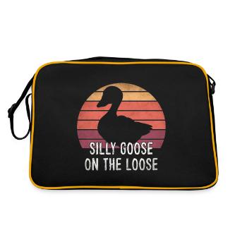 Alberne Gans auf freiem Fuß - Retro Tasche - Schwarz/Gold - Hinten