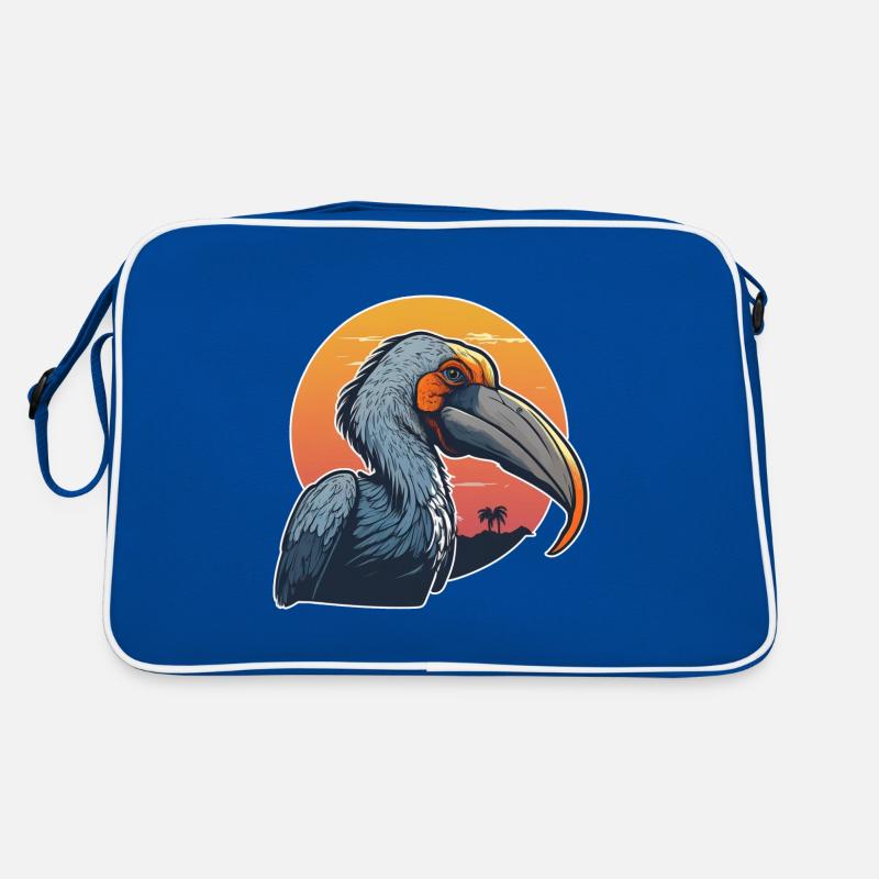 Shoebill sunset Retro Bag