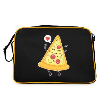 Pizza - Figurine avec morceau de pizza - Sac Retro - noir/or - Dos