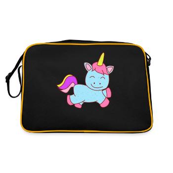 Unicorn drawing - Retro Bag - black/gold - Back