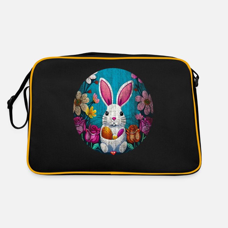 Tolles Ostermotiv - Retro Tasche - Schwarz/Gold
