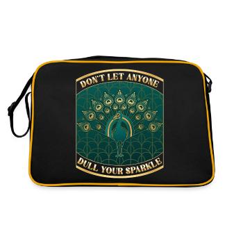 Peacock Art Deco Don't let anyone dull your sparkle - Retro Bag - black/gold - Back