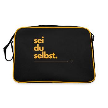 sei du selbst - Retro Tasche - Schwarz/Gold - Hinten