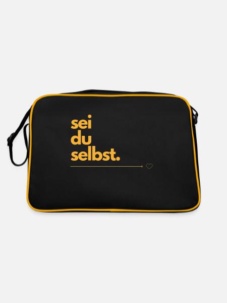 sei du selbst - Retro Tasche - Schwarz/Gold - Hinten