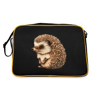 Süßer Vintage Igel - Retro Tasche - Schwarz/Gold - Hinten