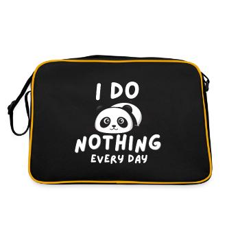 Panda Funny Quote Fluffy Cute Bear Animal Saying - Sac Retro - noir/or - Dos