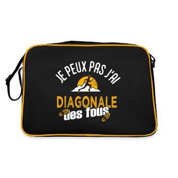 je peux pas j ai trail diagonale des fous run - Sac Retro - noir/or - Dos