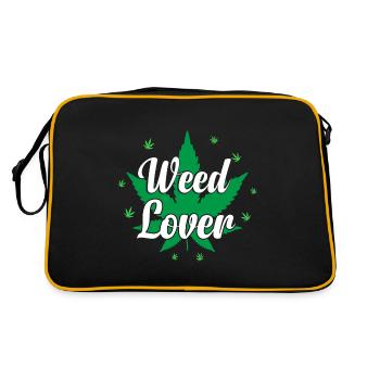 Weed Lover - Cannabis Lover - Marihuana Lover - Retro Tasche - Schwarz/Gold - Hinten
