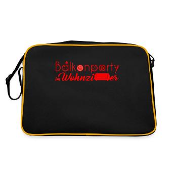 Fête sur le balcon dans le salon logo - Sac Retro - noir/or - Dos