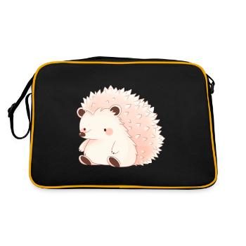 Süßer Vintage Igel - Retro Tasche - Schwarz/Gold - Hinten