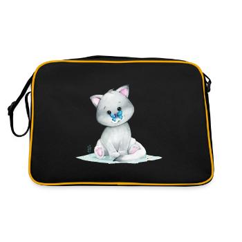 Cute arctic fox - Retro Bag - black/gold - Back