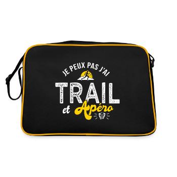je peux pas j ai trail et apéro run ultra trail - Sac Retro - noir/or - Dos