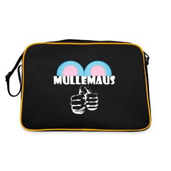 Kosename Mullemaus Geschenkidee - Retro Tasche - Schwarz/Gold - Hinten