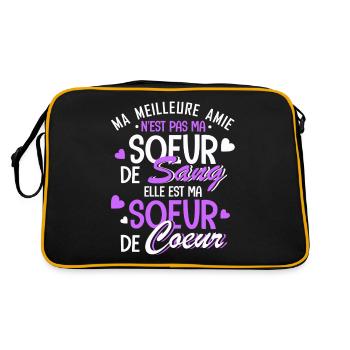 ma meilleure amie est ma soeur de coeur - Retro Bag - black/gold - Back