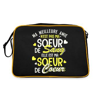 ma meilleure amie est ma soeur de coeur - Retro Bag - black/gold - Back