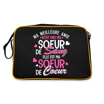 ma meilleure amie est ma soeur de coeur - Retro Bag - black/gold - Back