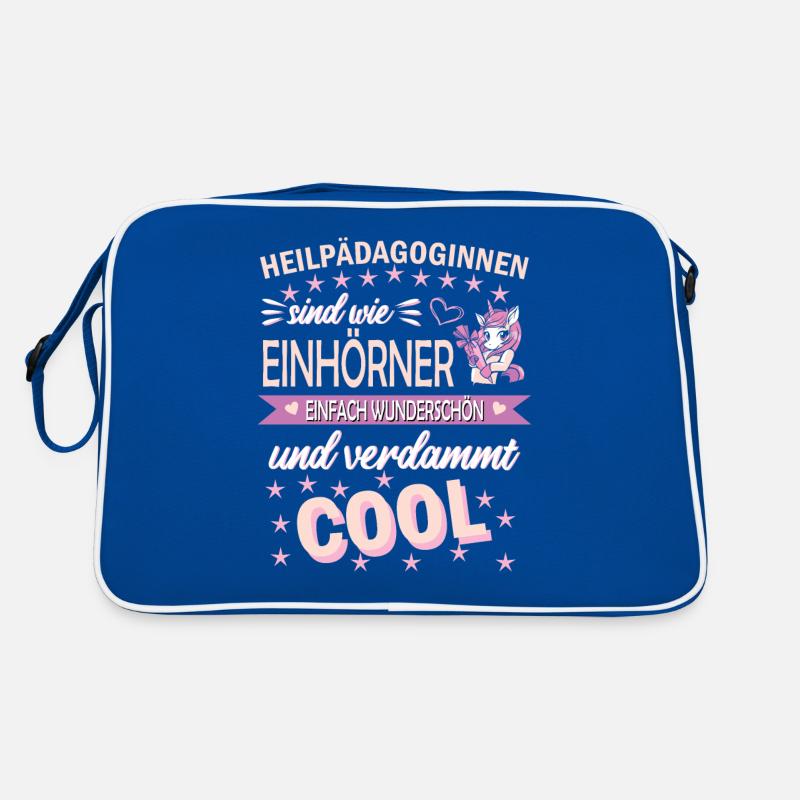 Heilpädagogin Heilpädagogik Einhorn Beruf Spruch Retro Tasche
