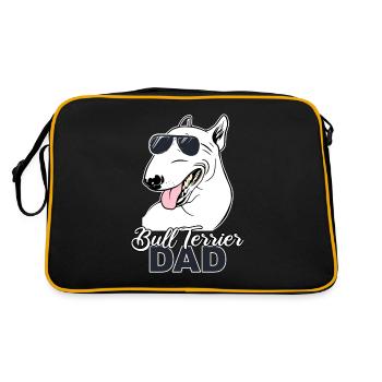 Bull Terrier Dad Terrier Dog Dog Fighting Dog - Retro Bag - black/gold - Back