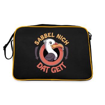 Sabbel nich dat geit Norddeutschland Hamburg Nord - Retro Tasche - Schwarz/Gold - Hinten