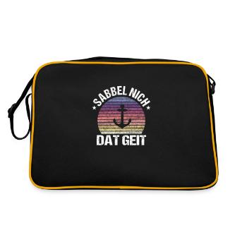 Sabbel nich dat geit - Retro Tasche - Schwarz/Gold - Hinten