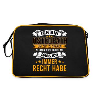 Osteopath Osteopathen Osteopathie Vatertag Spruch - Retro Tasche - Schwarz/Gold - Hinten