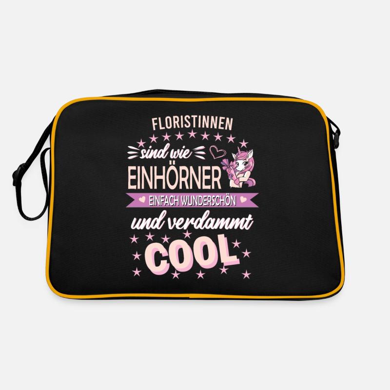 Floristin Floristik Beruf - Retro Tasche - Schwarz/Gold