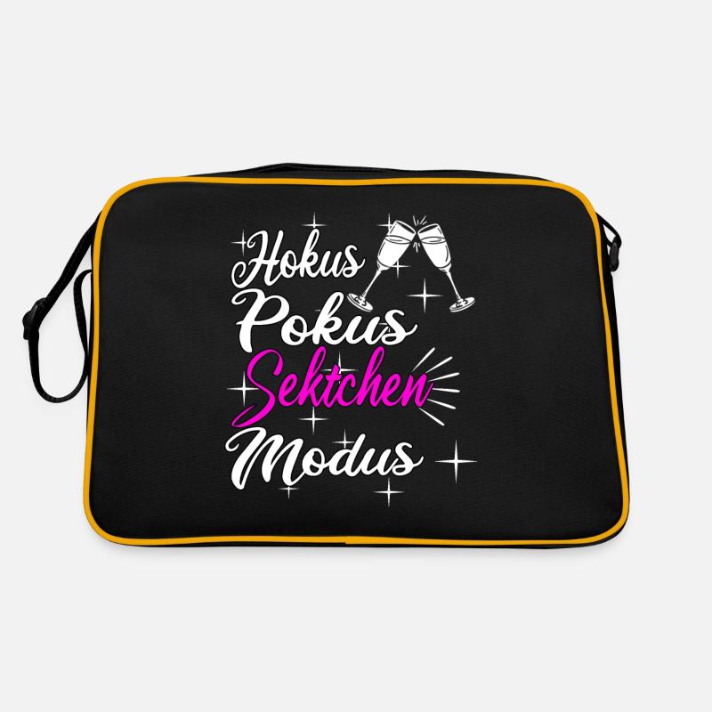 Sekt Spruch Retro Tasche