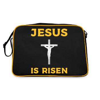 Jesus Christ Cross Bible Bible Verse Christianity - Retro Bag - black/gold - Back