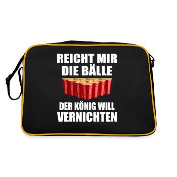 Beerpong Bierpong Beer Bier pong Trinkspiel - Retro Tasche - Schwarz/Gold - Hinten
