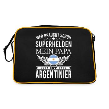 Argentinien Argentinier Spruch - Retro Tasche - Schwarz/Gold - Hinten