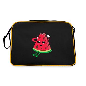 Watermelon honeymelon melon bitten off - Retro Bag - black/gold - Back