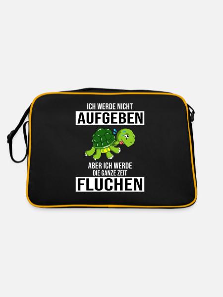 Marathon Joggen nicht aufgeben aber fluchen laufen - Retro Tasche - Schwarz/Gold