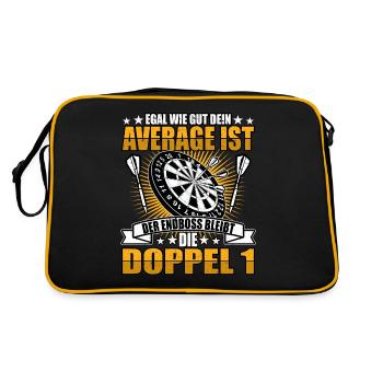 Dart Dartspieler Darts Doppel 1 Dartscheibe 180 - Retro Tasche - Schwarz/Gold - Hinten