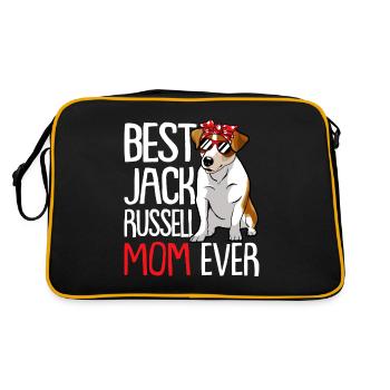 Best Jack Russell Mom ever Hundezüchter - Retro Tasche - Schwarz/Gold - Hinten