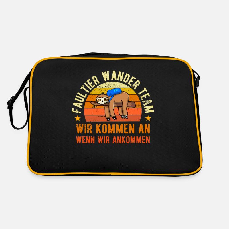 We Will Get There When We Get There | Faultier - Retro Tasche - Schwarz/Gold