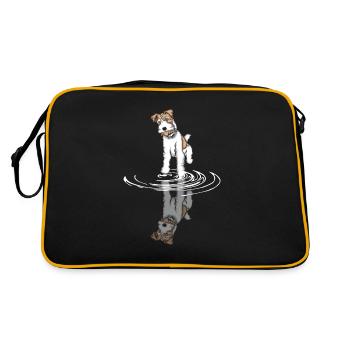 Fox Terrier Wirehaired | Fox Terrier T-Shirt - Retro Bag - black/gold - Back