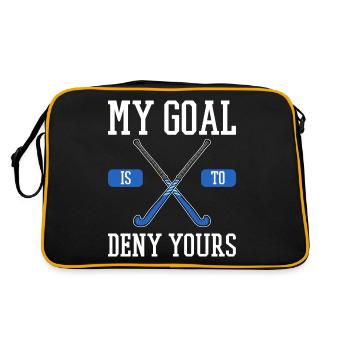 Feldhockey Torwart Geschenk - Retro Tasche - Schwarz/Gold - Hinten