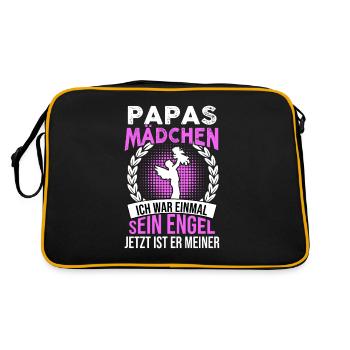 Papas Mädchen Ich War Einmal Sein Engel - Retro Tasche - Schwarz/Gold - Hinten