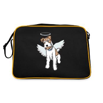 Fox Terrier Wirehaired Angel | Fox Terrier T-Shirt - Retro Bag - black/gold - Back