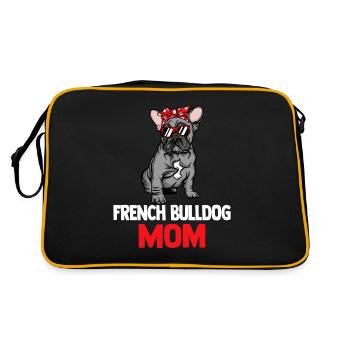 French Bulldog Maman - Sac Retro - noir/or - Dos