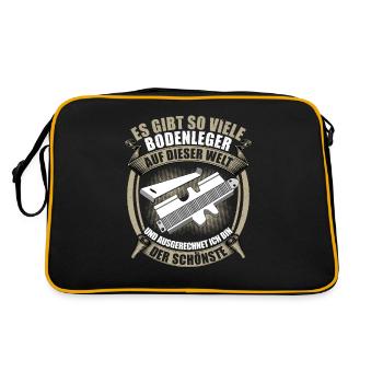 Es gibt so viele Bodenleger | Bodenleger - Retro Tasche - Schwarz/Gold - Hinten