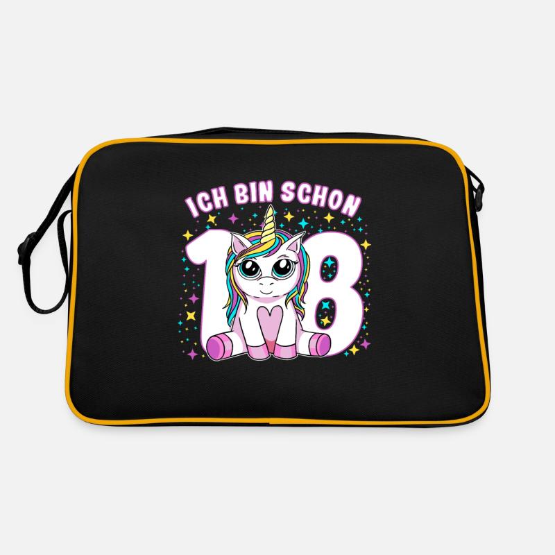 Kinder Geburtstagsshirt 18. Geburtstag Einhorn Retro Tasche